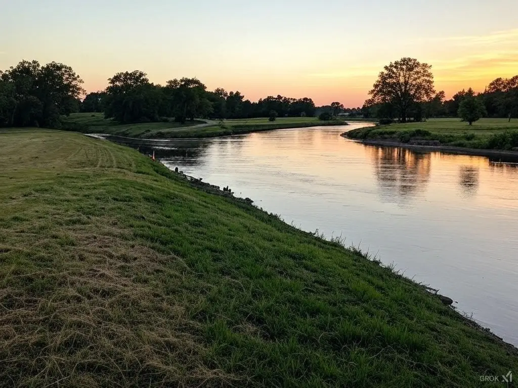 Calm waters of the Savannah River near Girard, Georgia