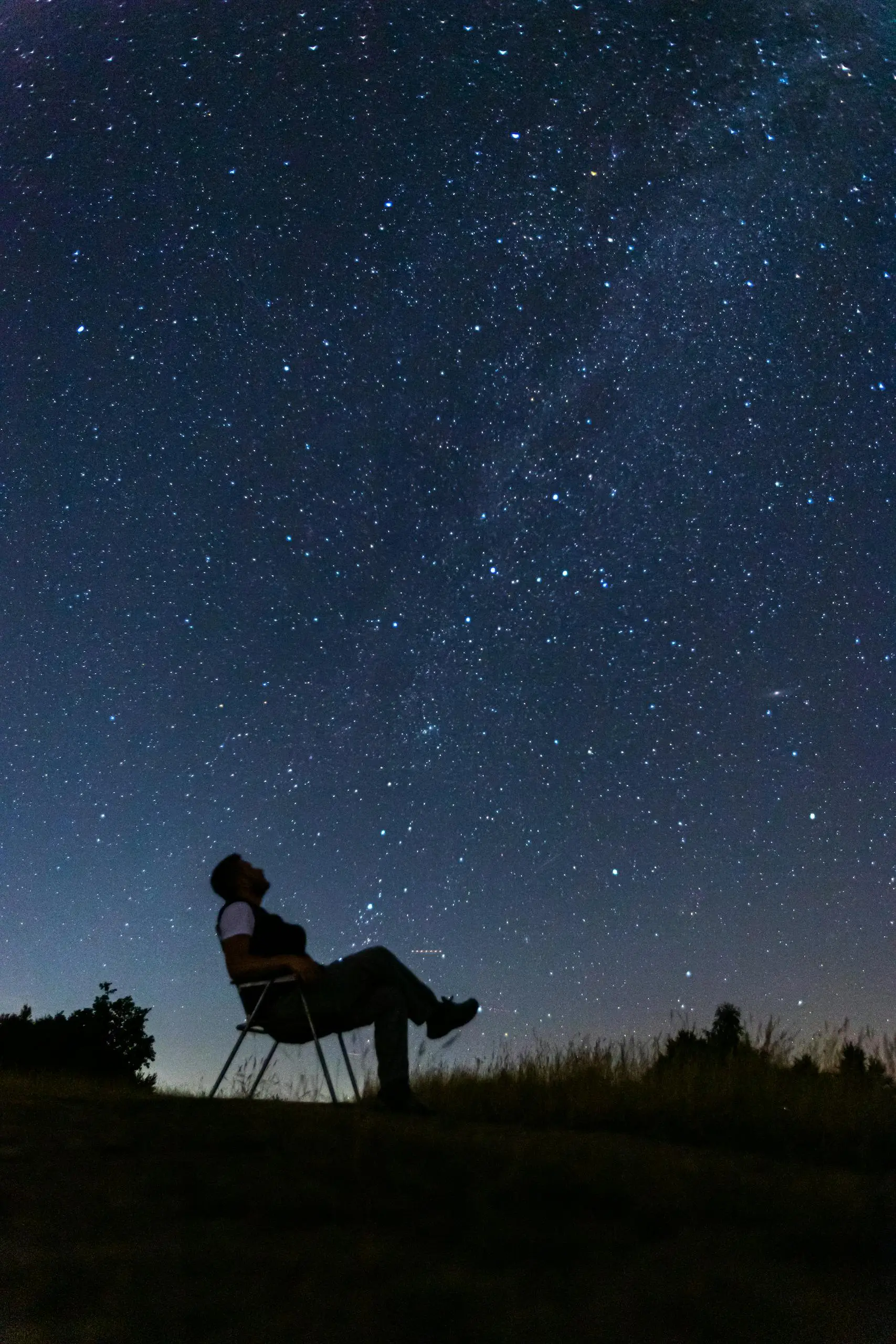 Starry night sky over the quiet Georgia countryside